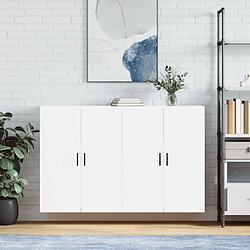 Maison Chic Lot de 2 Armoires murales,Meuble de Rangement,Armoire Suspendue blanc 69,5x34x90 cm -MN13527