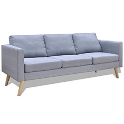 Maison Chic Canapé à 3 places,Canapé droit,Sofa de Salon,Banquette Tissu Gris clair -GKD125703