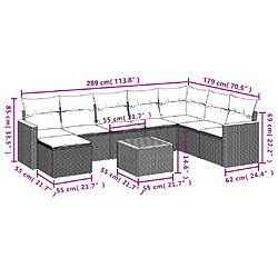 Avis Maison Chic Ensemble Tables et chaises d'extérieur 9 pcs avec coussins,Salon de jardin noir résine tressée -GKD791300