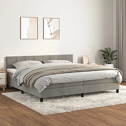 vidaXL Sommier à lattes de lit et matelas Gris clair 200x200cm Velours