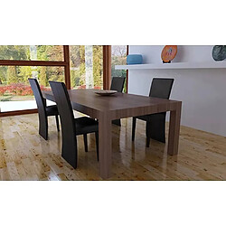 Maison Chic Lot de 4 Chaises à manger,Chaise pour cuisine marron foncé similicuir -MN17967