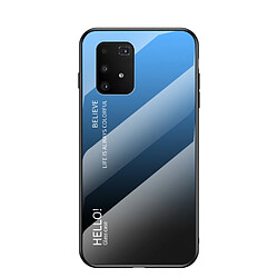 Coque en TPU dégradé de couleur bleu/noir pour votre Samsung Galaxy A91/S10 Lite