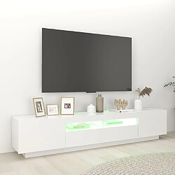 Avis vidaXL Meuble TV avec lumières LED Blanc 200x35x40 cm