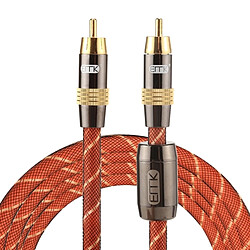 Wewoo Câble or EMK TZ / A 2 m OD8.0mm Plaqué Tête Métallique RCA à RCA Fiche Coaxial Numérique Audio / Vidéo RCA