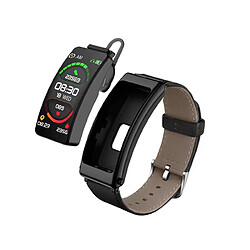 Yonis Montre Connectée Bluetooth Multifonction Cuir Noir