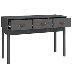 Avis vidaXL Table console Gris 114x40x75 cm Bois massif de pin