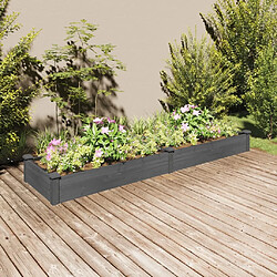 Maison Chic Jardinière,Lit surélevé de jardin - Bac à fleurs - pot de fleur doublure 240x60x25 cm bois massif sapin -GKD51869