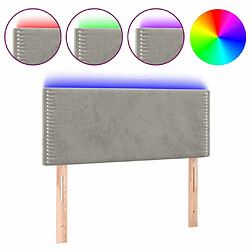 Maison Chic Tête de lit moderne à LED lumineuse pour chambre - Décoration de lit Gris clair 100x5x78/88 cm Velours -MN86158