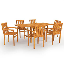 vidaXL Ensemble à manger de jardin 7 pcs Bois de teck massif