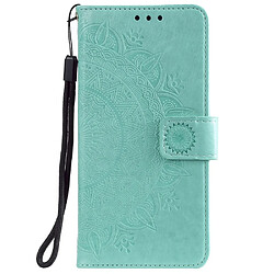 Etui en PU empreinte fleur cool vert pour votre Samsung Galaxy A21s