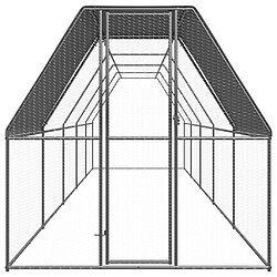 vidaXL Poulailler d'extérieur 2x10x2 m Acier galvanisé