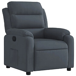 vidaXL Fauteuil inclinable Gris foncé Velours