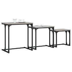 Avis Maison Chic Lot de 3 Tables basses gigognes pour salon | Table à café sonoma gris bois d'ingénierie -GKD75051