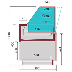 Materiel Chr Pro Vitrine Horizontale Meuble Service Arrière pour Boulangerie Pâtisserie