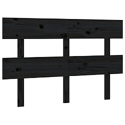 vidaXL Tête de lit Noir 124x3x81 cm Bois massif de pin