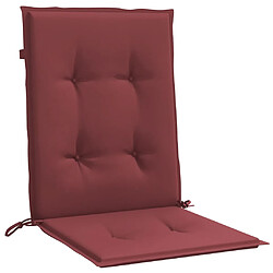 Acheter vidaXL Coussins de chaise dossier bas lot de 6 rouge bordeaux mélangé