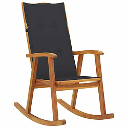 Maison Chic Chaise à bascule avec coussin | Fauteuil à bascule Rocking chairs Bois d'acacia massif -GKD27336