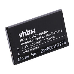 Batterie Li-Ion vhbw 900mAh (3.7V)pour téléphone portable, Smartphone Samsung Jasper Morrison, Monte Slider, SGH-D610. Remplace: AB403450BA, BEX279HSA