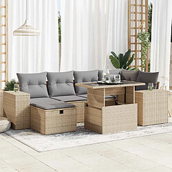 vidaXL Salon de jardin avec coussins 8 pcs beige résine tressée