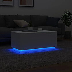 Maison Chic Table basse pour salon | Table à café avec lumières LED blanc 90x50x40 cm -GKD68500 pas cher