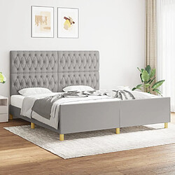 Maison Chic Lit adulte - Cadre Structure de lit avec tête de lit Contemporain Gris clair 180x200 cm -MN35944