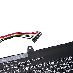 vhbw Batterie compatible avec Asus X205TA-1B, X205TA-1G, X205TA-1R ordinateur portable Notebook (4800mAh, 7,6V, Li-polymère)