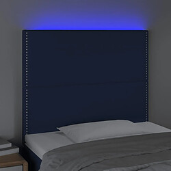 Avis Maison Chic Tête de lit moderne à LED lumineuse pour chambre - Décoration de lit Bleu 90x5x118/128 cm Tissu -MN96798