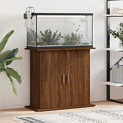 vidaXL Support pour aquarium chêne marron 81x36x73cm bois d'ingénierie