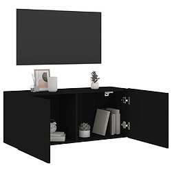 Avis vidaXL Meuble TV mural noir 100x30x41 cm