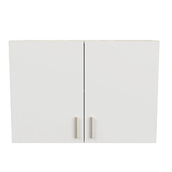 Pegane Meuble haut de cuisine 2 portes coloris chêne kronberg, blanc - Longueur 100 x Hauteur 70 x Profondeur 30 cm