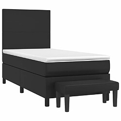 Avis Maison Chic Lit Adulte - Lit simple Lit à sommier tapissier avec matelas moelleux - Meuble de Chambre - Noir 100x200 cm Similicuir -MN23794