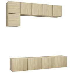 Maison Chic Ensemble de meubles TV 5 pcs | Banc TV Moderne pour salon | Meuble de Rangement - Chêne sonoma Aggloméré -MN13531