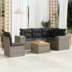 Maison Chic Salon de jardin 6 pcs avec coussins | Ensemble de Table et chaises | Mobilier d'Extérieur gris résine tressée -GKD78545