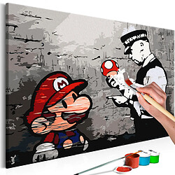 Decoshop26 Tableau à peindre soi-même peinture par numéros motif Mario (Banksy) 60x40 cm TPN110109