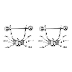 1 Paire Halloween Punk Sexy Spider Acier Inoxydable Nipple Bar Anneau Bouclier