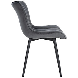 Avis Decoshop26 Chaise de salle à manger x1 coutures décoratives verticales avec pieds en métal noir assise en velours gris foncé