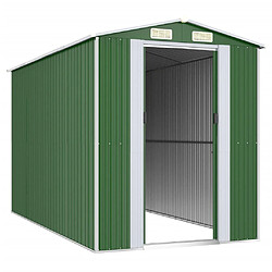 Helloshop26 Abri de jardin cabane cabanon maison de stockage remise extérieur hangar outils robuste 192 x 357 x 223 cm acier galvanisé vert 02_0022363