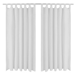 vidaXL 2 pcs Rideau à Passant Micro Satin Blanc 140 x 225 cm