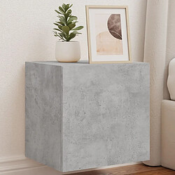 Maison Chic Meuble TV mural, Banc TV avec lumières LED pour salon, Meuble de rangement gris béton 40,5x35x40 cm -GKD85734