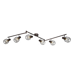 Globo Lighting Plafonnier spot design industriel Akin - 6 Ampoules - Marron bronze