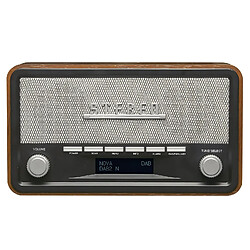 Denver Electronics DAB-18 Radio portable 2x2W - Personnel Analogique et numérique WOOD - Radios portables, DAB+,FM