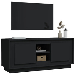 Avis vidaXL Meuble TV noir 102x35x45 cm bois d'ingénierie