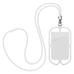 Avizar Coque Cordon Universelle pour Smartphone avec Porte-carte série NeckPouch Blanc