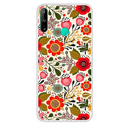 Coque en TPU impression de motifs souple fleur rouge pour votre Huawei Y7P/P40 Lite E