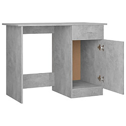 Helloshop26 Bureau table poste de travail meuble d'ordinateur informatique étude 100 x 50 x 76 cm bois d’ingénierie gris 02_0023828