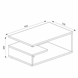 Mpc Table Basse Anthracite Blanc 41 X 91 X 52,6 Cm (hxlxp) pas cher