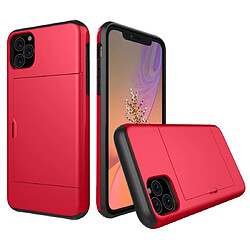 Wewoo Coque Rigide Étui de protection blindé antichoc avec emplacement pour carte iPhone 11 Pro rouge