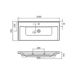 Avis Karag Lavabo suspendu SAVA rectangulaire 100x46x16,5 cm