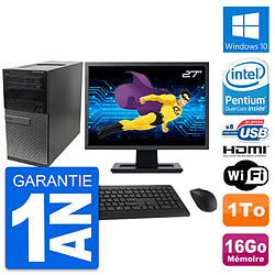 PC Tour Dell 390 MT Ecran 27" G630 RAM 16Go Disque Dur 1To HDMI Windows 10 Wifi - Occasion