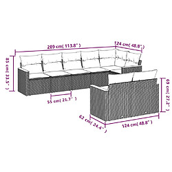 Avis Maison Chic Ensemble Tables et chaises d'extérieur 8 pcs avec coussins,Salon de jardin noir résine tressée -GKD805767